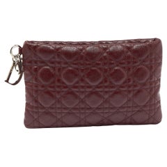 Dior Red Cannage Coated Canvas Panarea Clutch