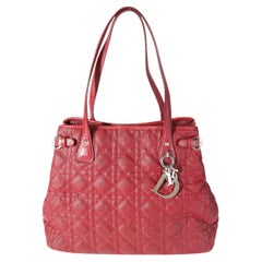 Dior Red Cannage Coated Canvas Panarea Tote