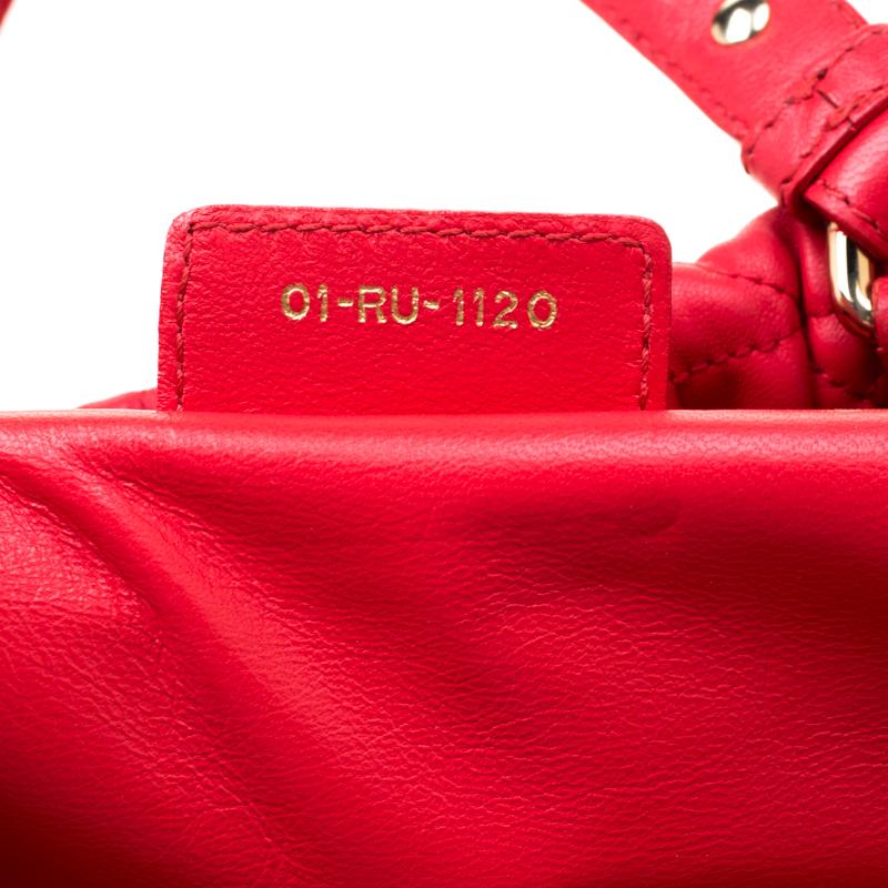 Dior Red Cannage Leather Delices Gaufre Tote 6