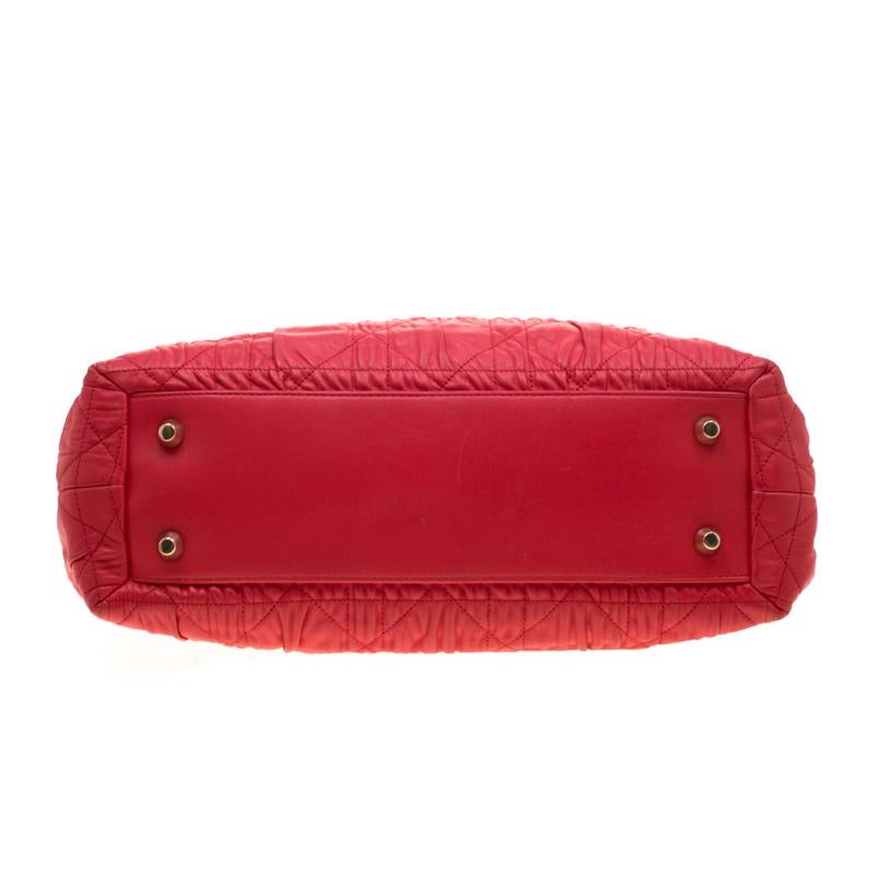 Dior Red Cannage Leather Delices Gaufre Tote 1