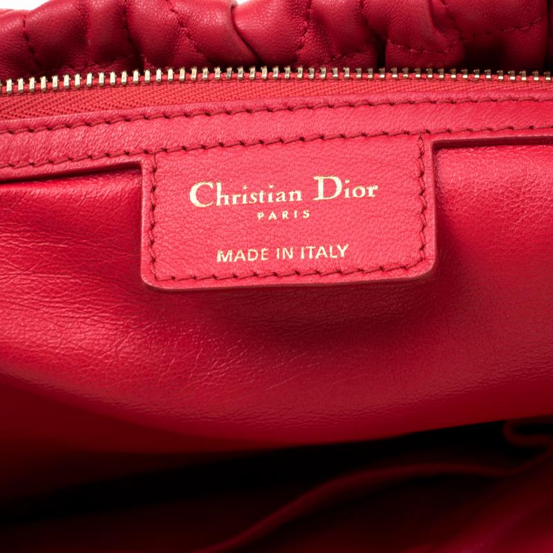 Dior Red Cannage Leather Delices Gaufre Tote 5
