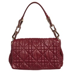 Dior Red Cannage Leather Delidior Flap Shoulder Bag