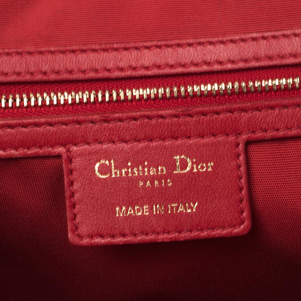 Dior Rotes Cannage Leder Dior Weiche Einkaufstasche 3