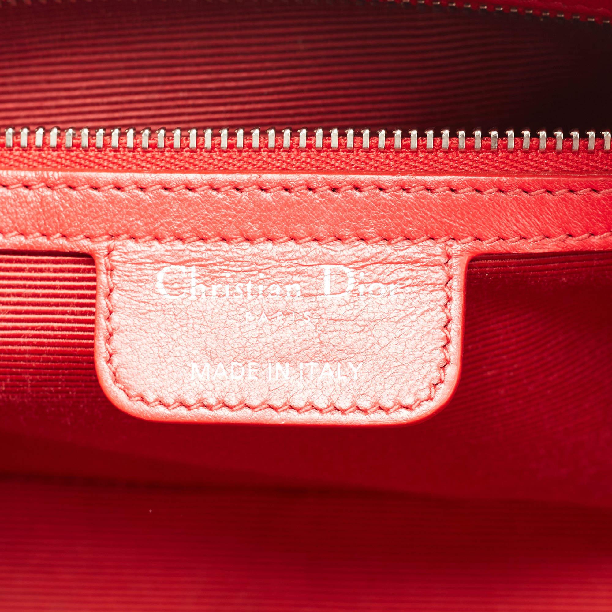 Dior Red Cannage Leather Flap Camera Shoulder Bag 13