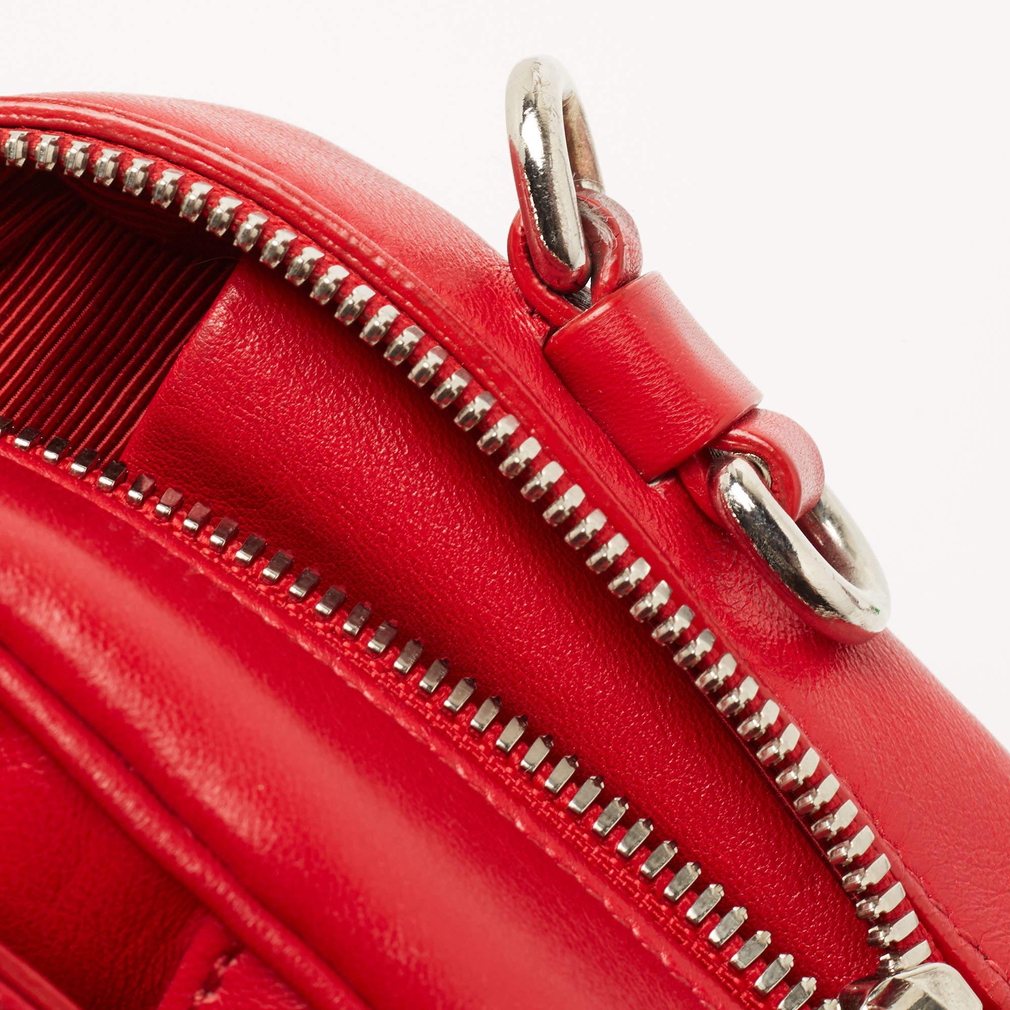 Dior Red Cannage Leather Flap Camera Shoulder Bag 4