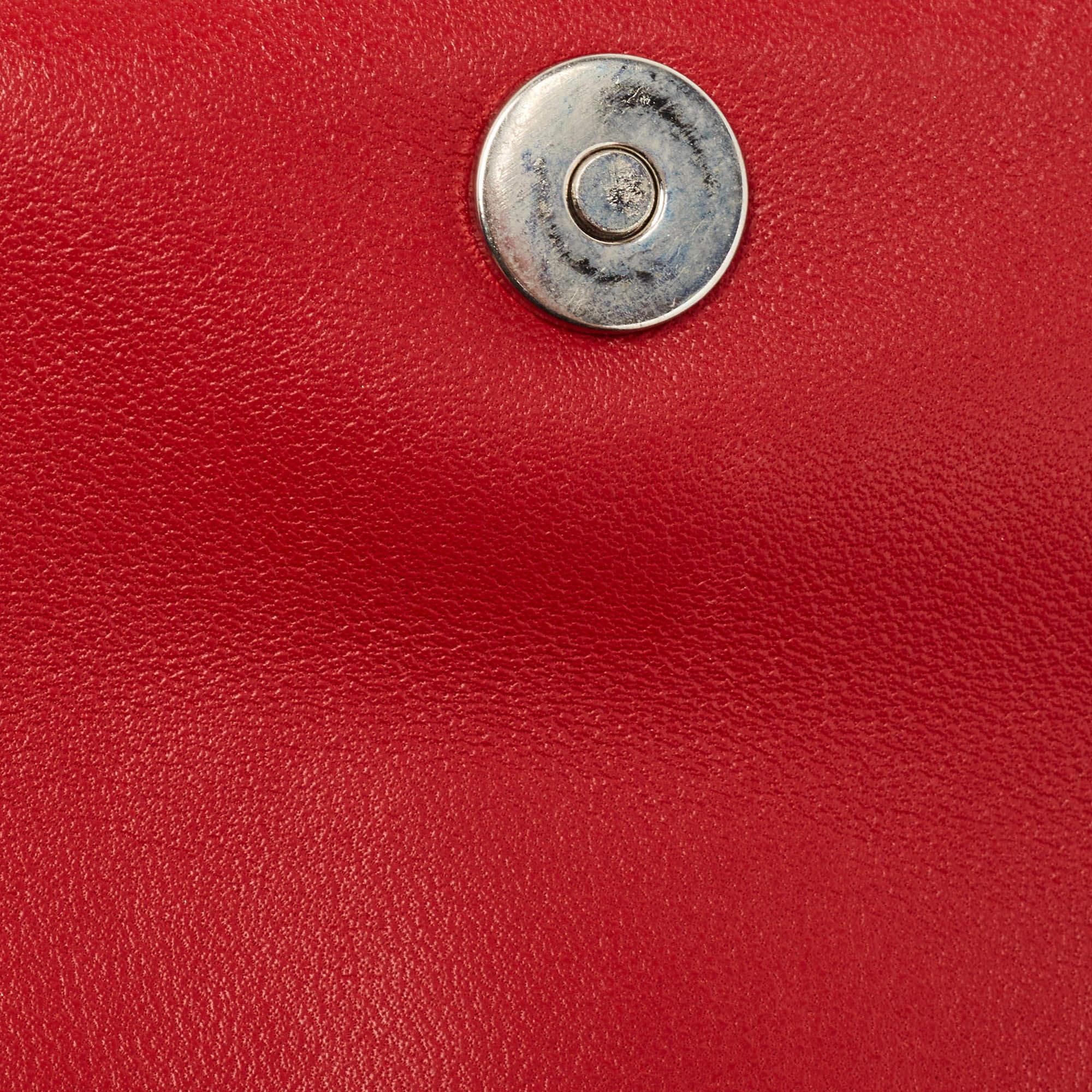 Pochette Lady Dior en cuir cannage rouge 2