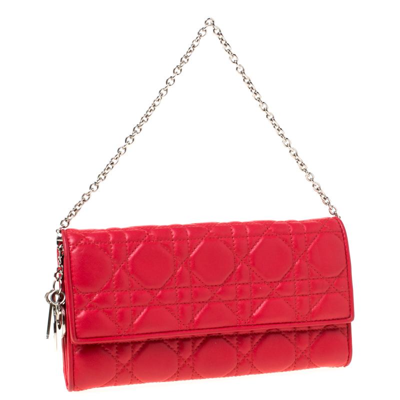 red dior wallet