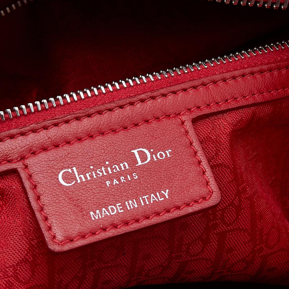 Dior Red Cannage Leather Large Lady Dior Tote In Good Condition In Dubai, Al Qouz 2