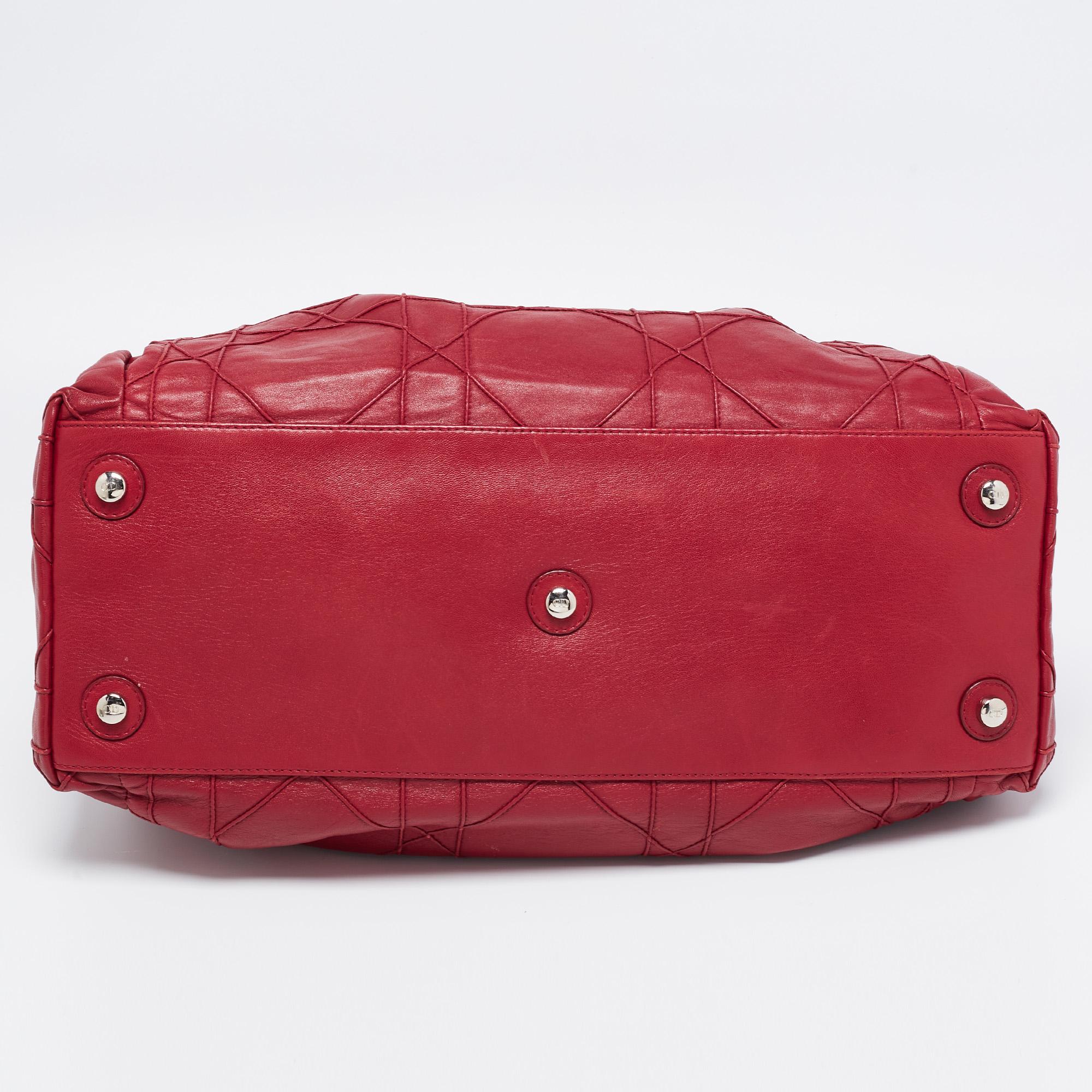 Dior Red Cannage Leather Le Trente Hobo 6