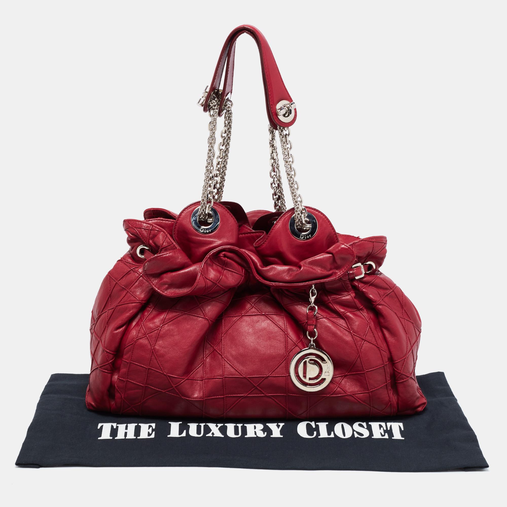 Dior Red Cannage Leather Le Trente Hobo 8
