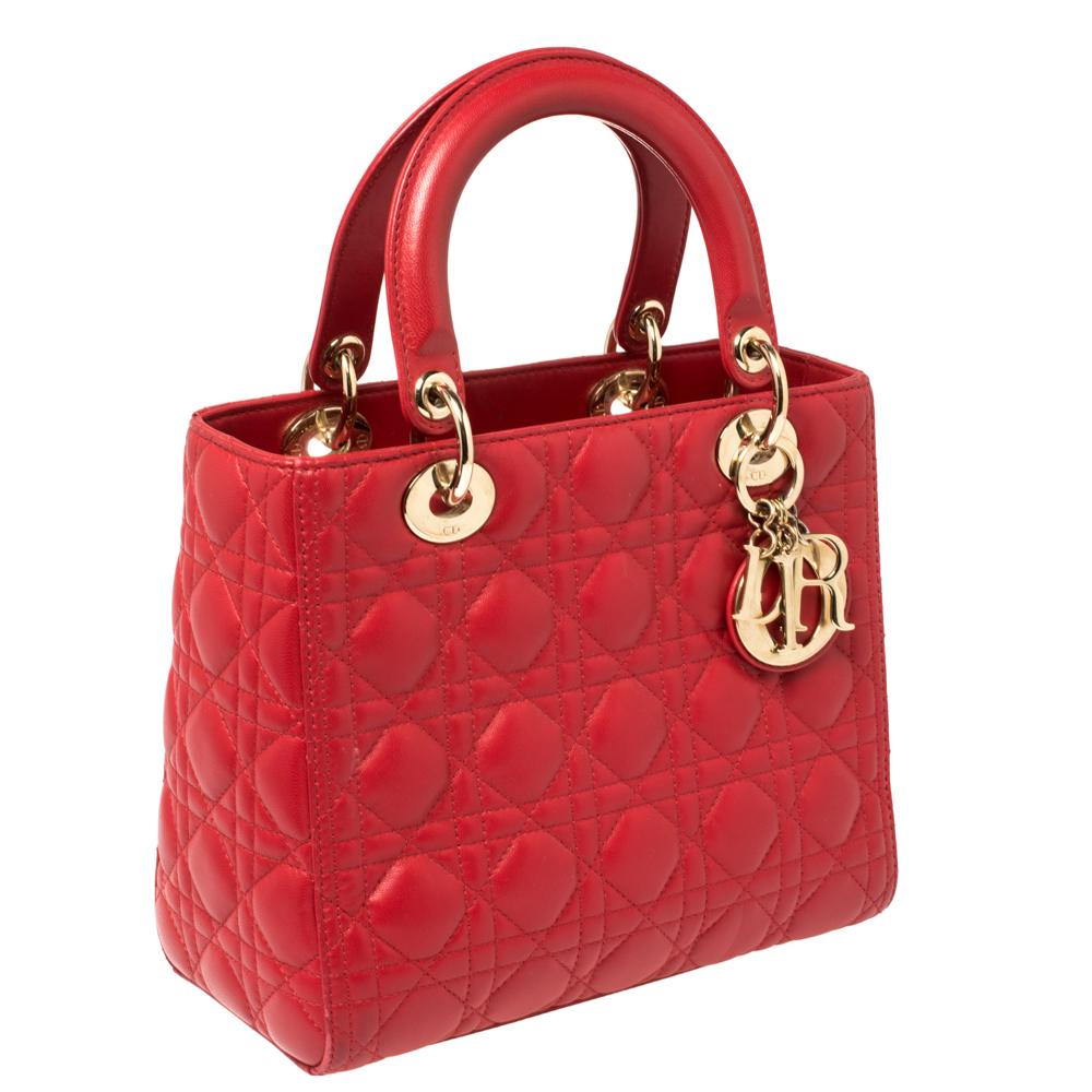 red christian dior tote bag