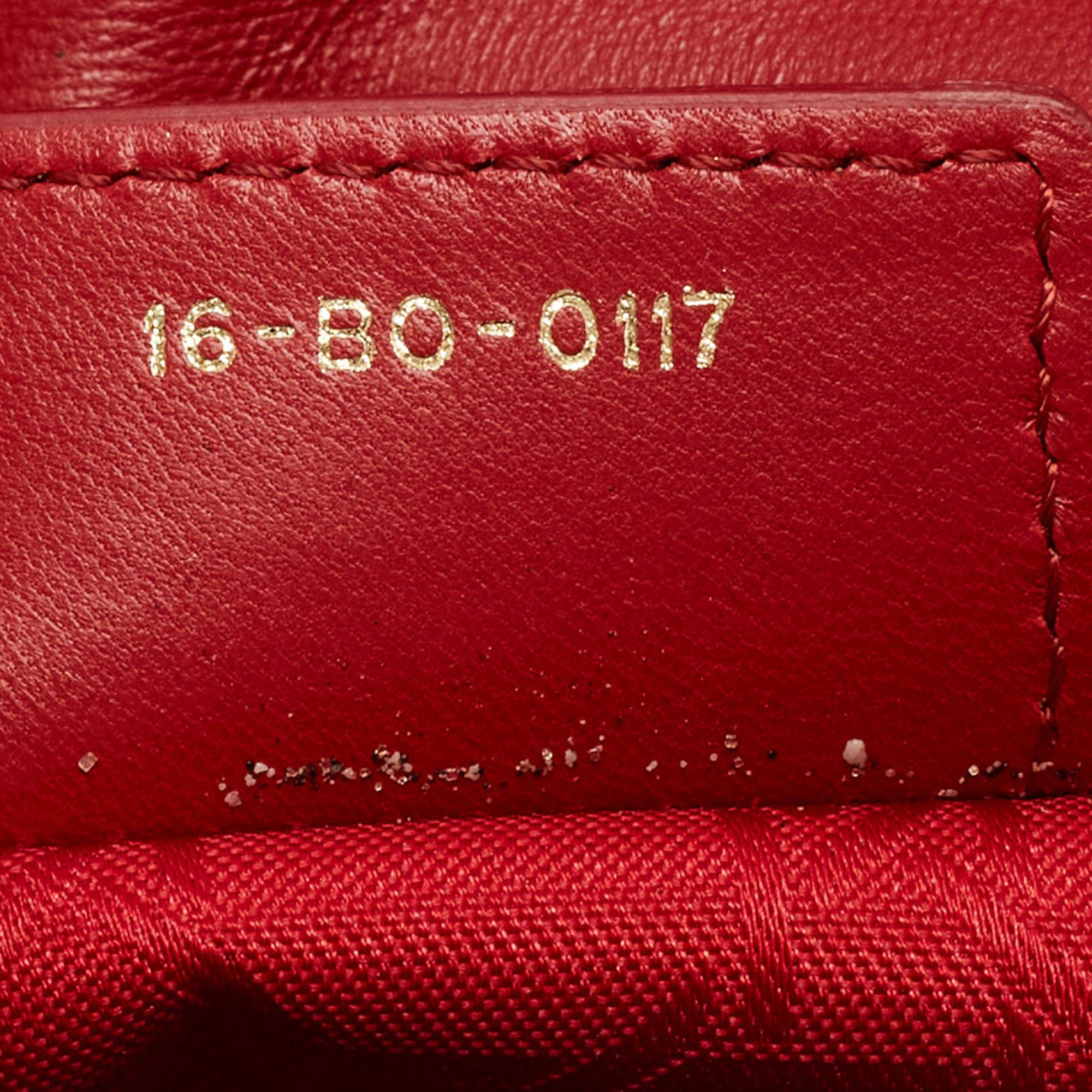Dior Red Cannage Leather Medium Lady Dior Tote 2