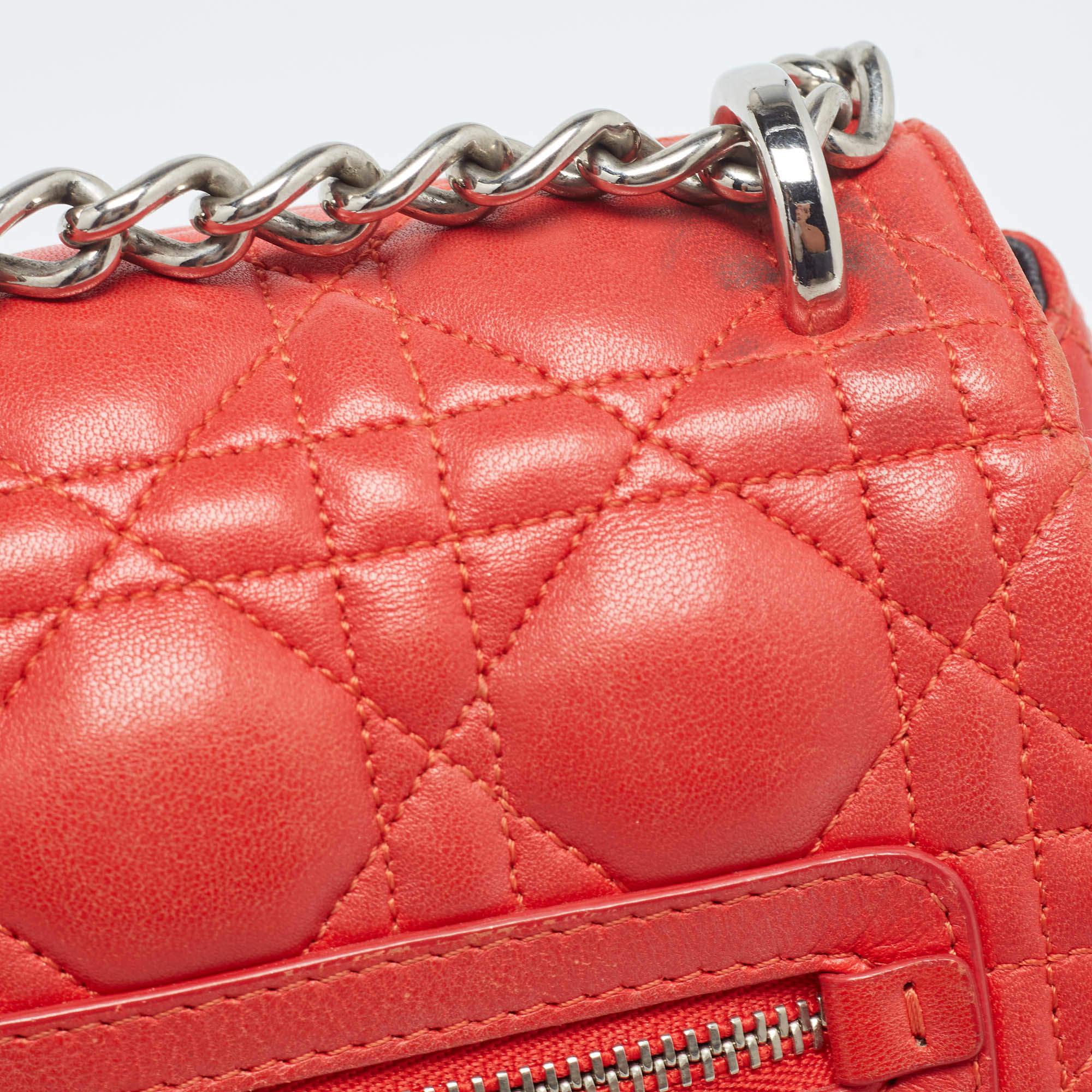 Dior Red Cannage Leather Medium Miss Dior Flap Bag 2