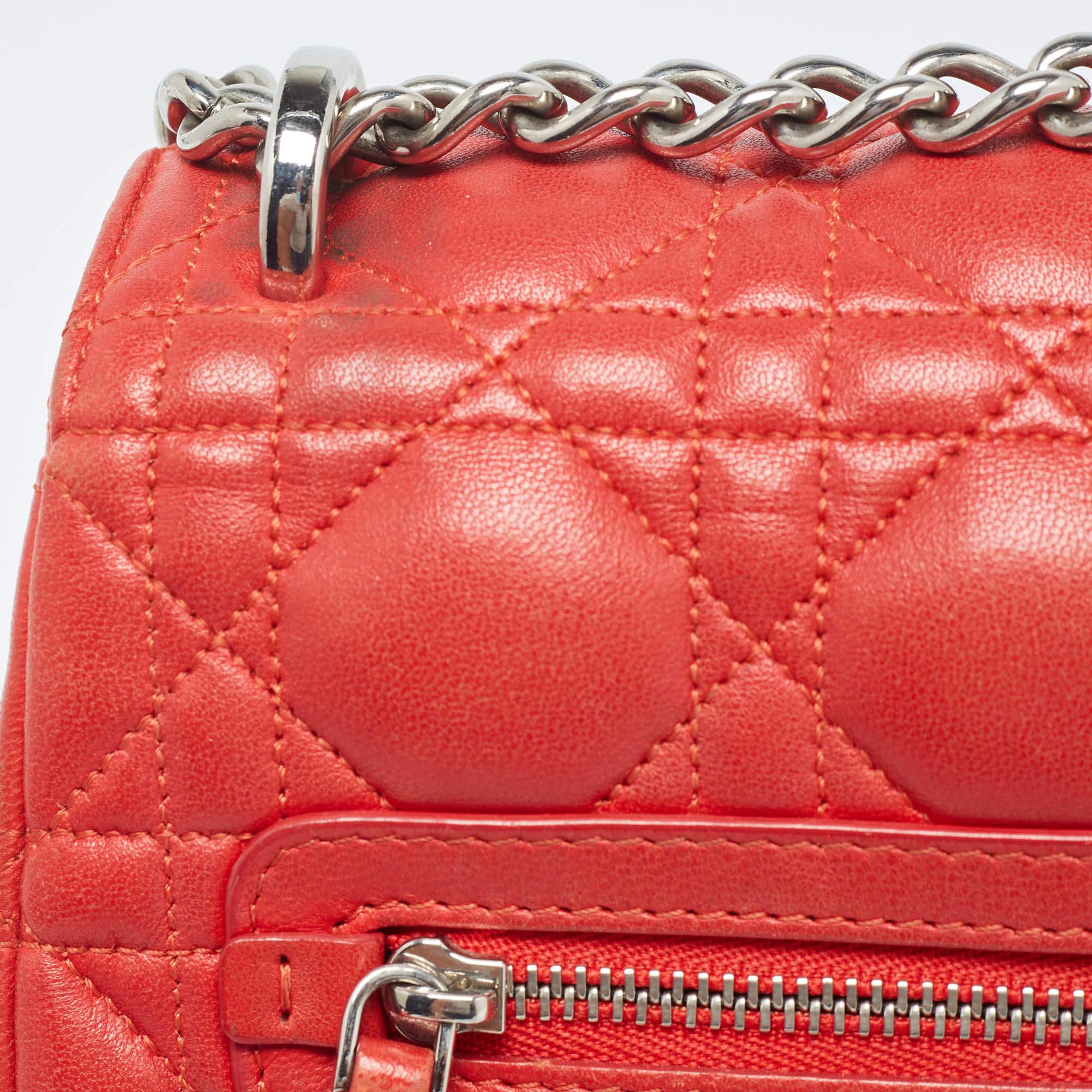 Dior Red Cannage Leather Medium Miss Dior Flap Bag 3