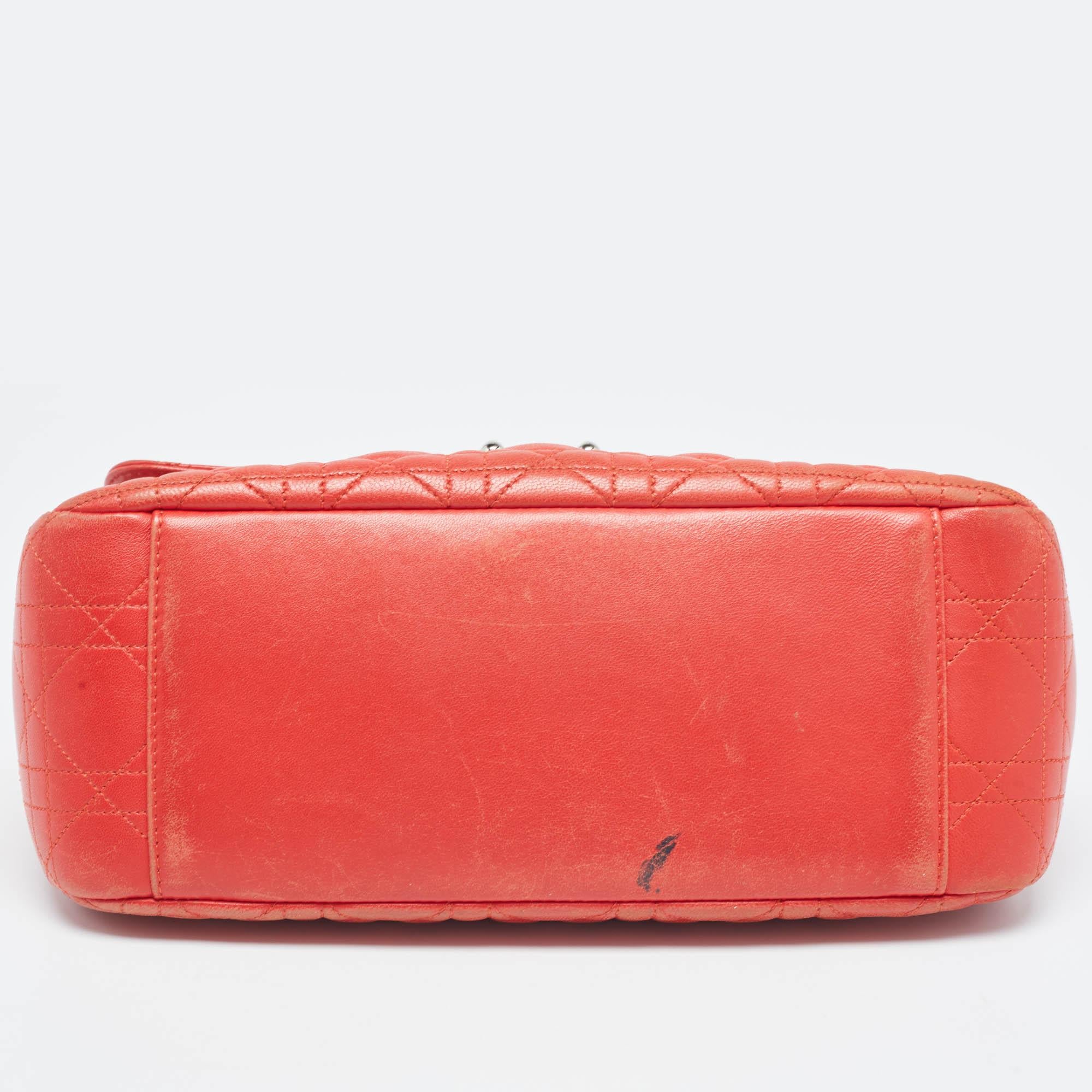 Dior Red Cannage Leather Medium Miss Dior Flap Bag 4