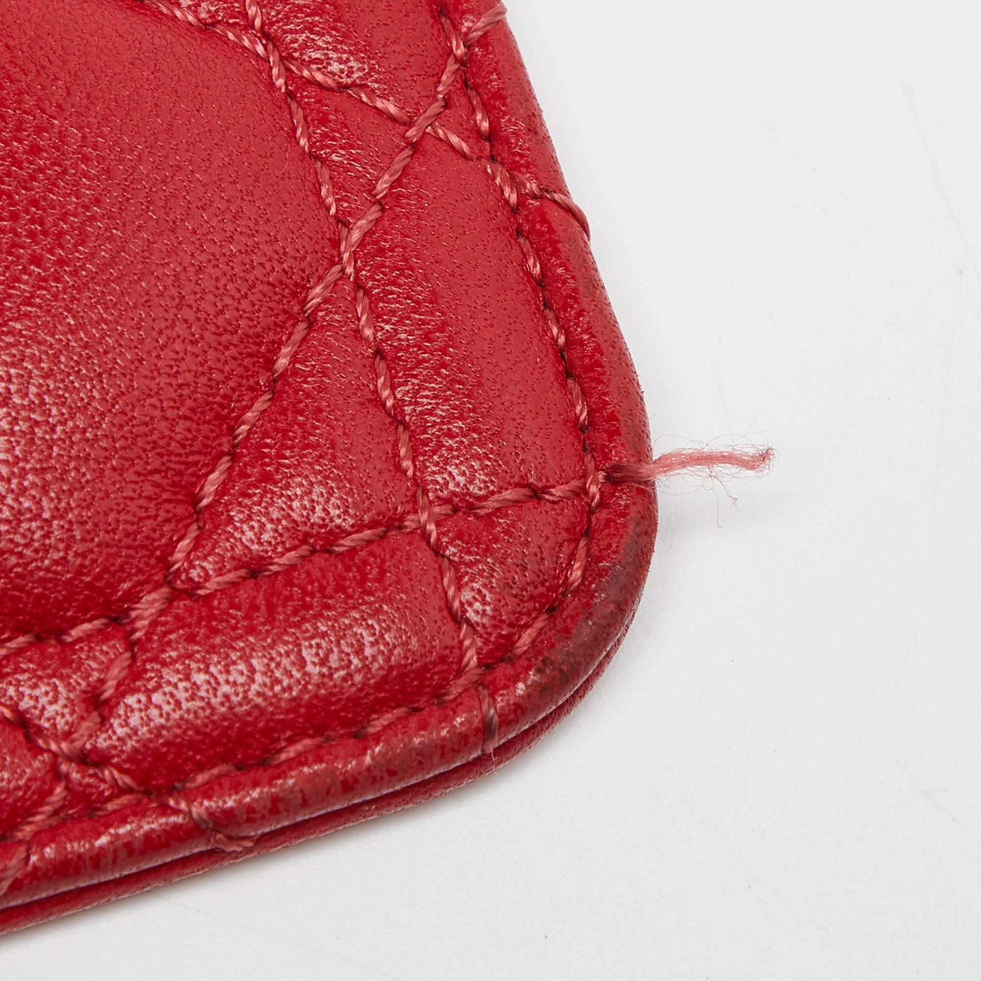Dior Red Cannage Leather Miss Dior Promenade Chain Clutch In Good Condition In Dubai, Al Qouz 2