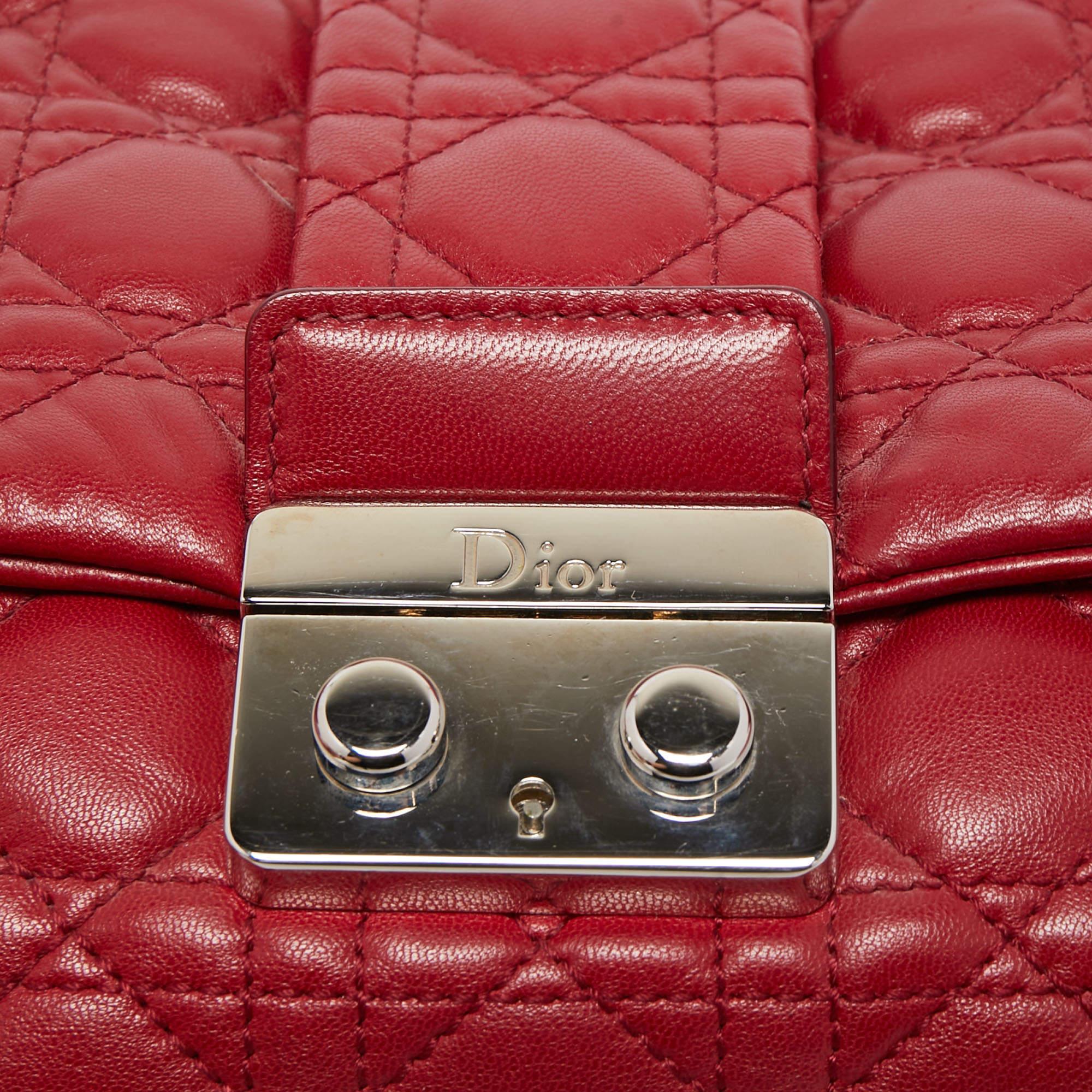 Dior Red Cannage Leather Miss Dior Shoulder Bag 8