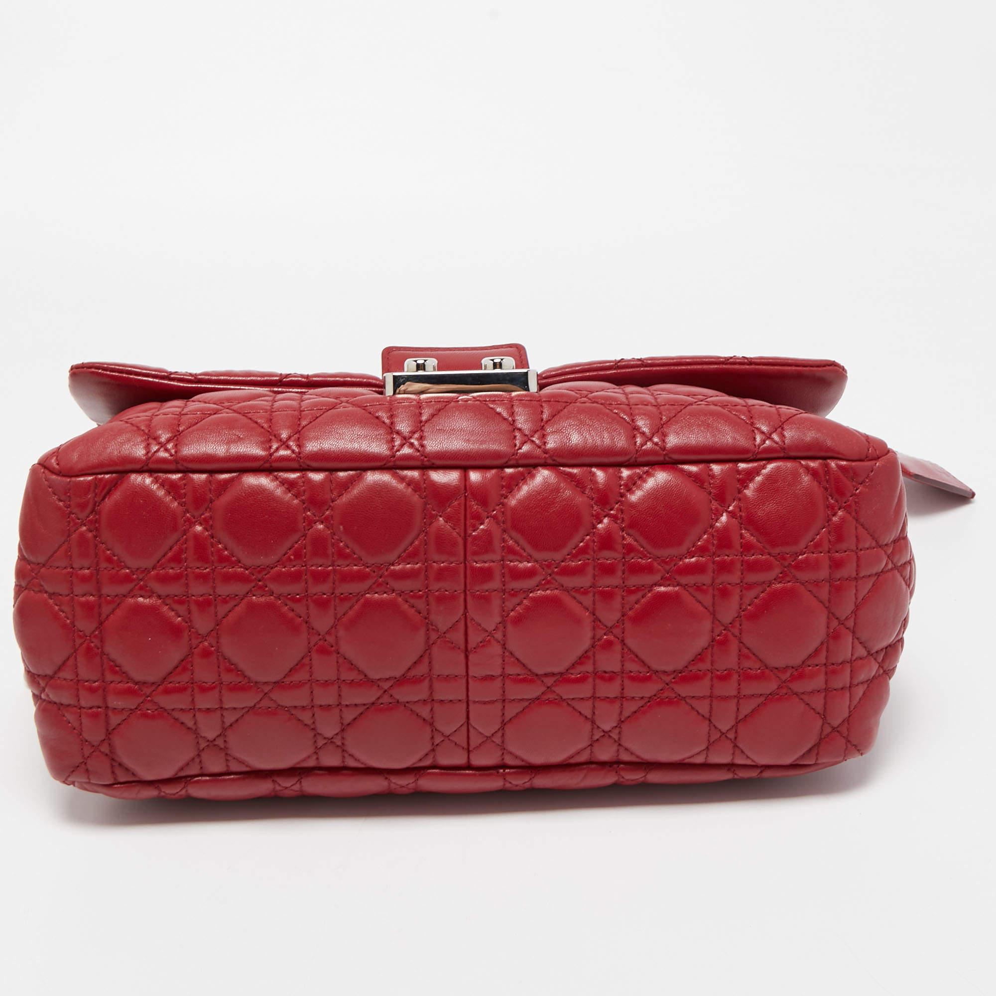 Women's Dior Red Cannage Leather Miss Dior Shoulder Bag