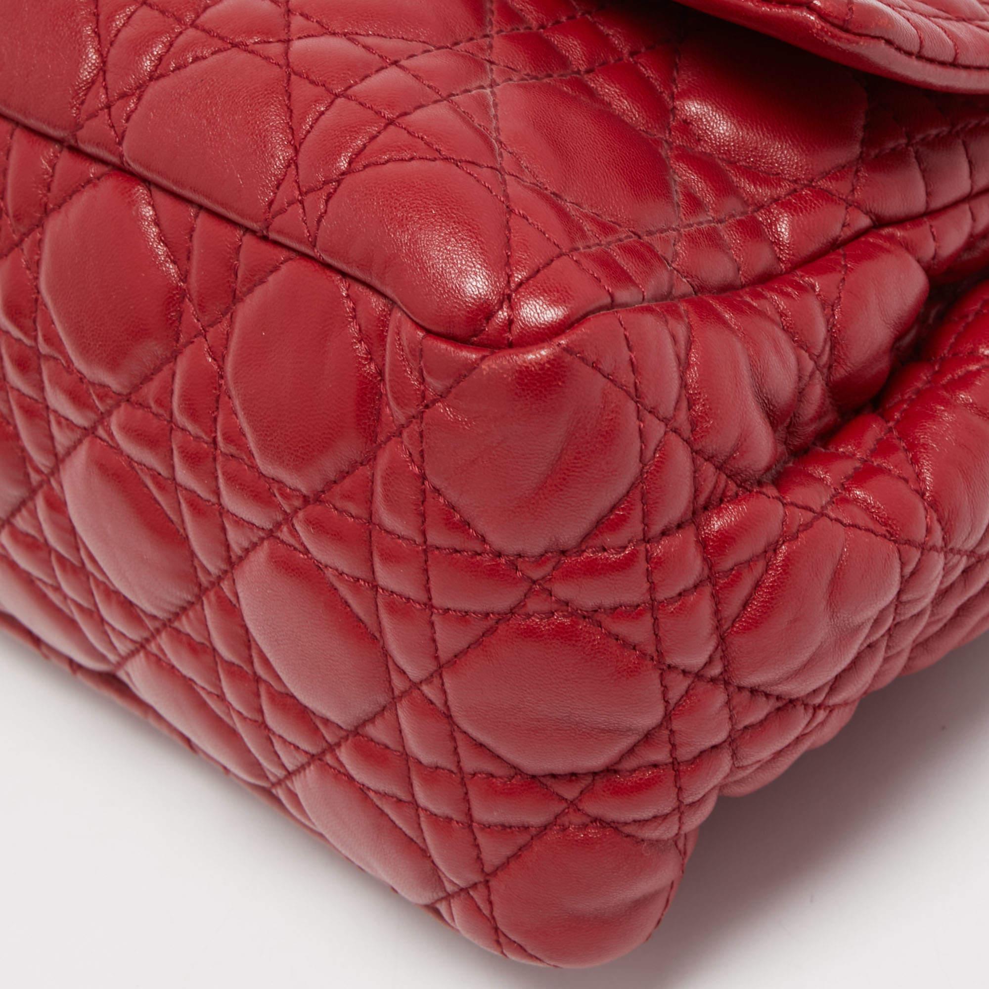 Dior Red Cannage Leather Miss Dior Shoulder Bag 1