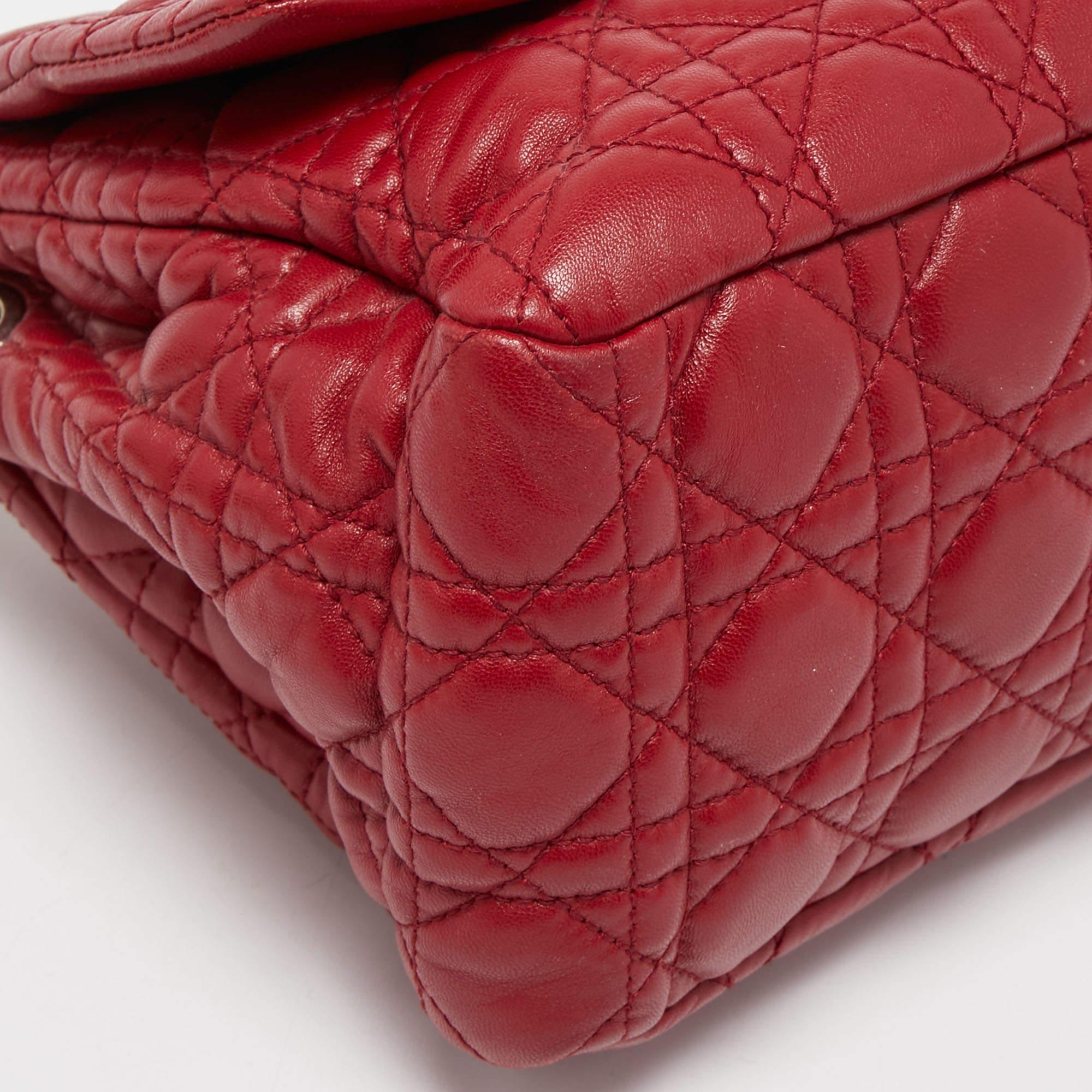Dior Red Cannage Leather Miss Dior Shoulder Bag 2