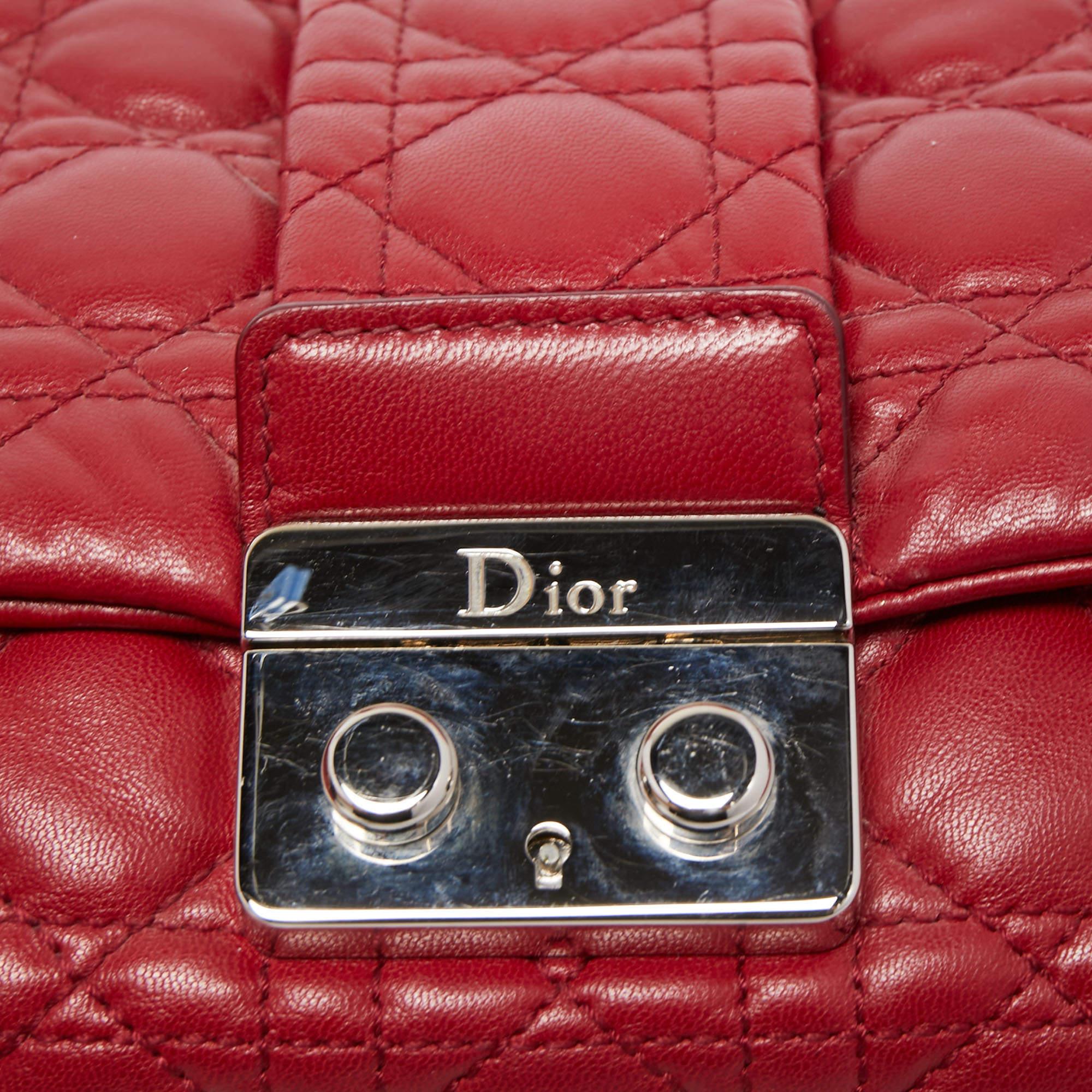 Dior Red Cannage Leather Miss Dior Shoulder Bag 3