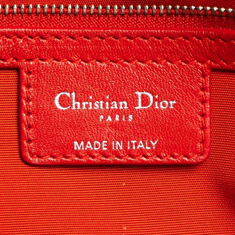 Dior Red Cannage Leather Soft Lady Dior Shopper Tote 1