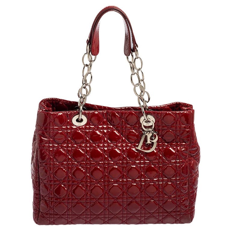Dior Red Cannage Leather Soft Lady Dior Shopper Tote at 1stDibs