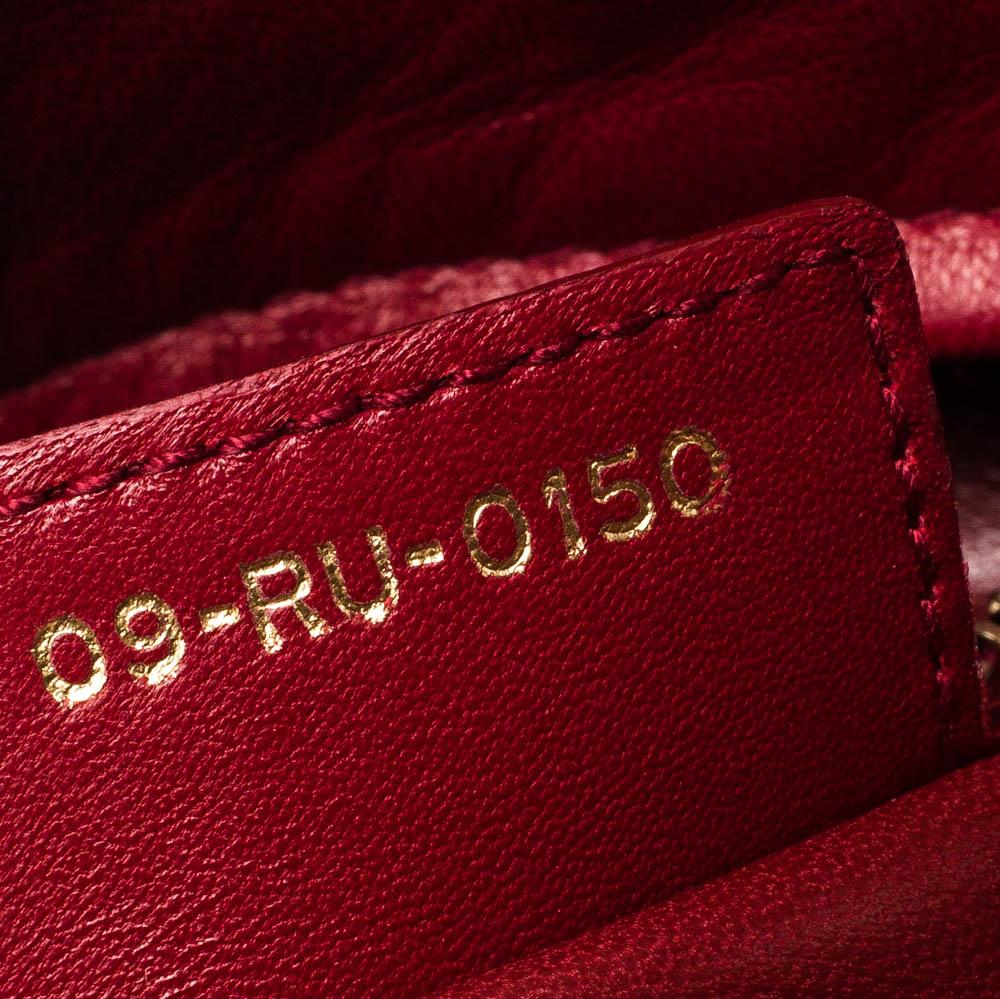 Dior Red Cannage Leather Soft Lady Dior Tote 6