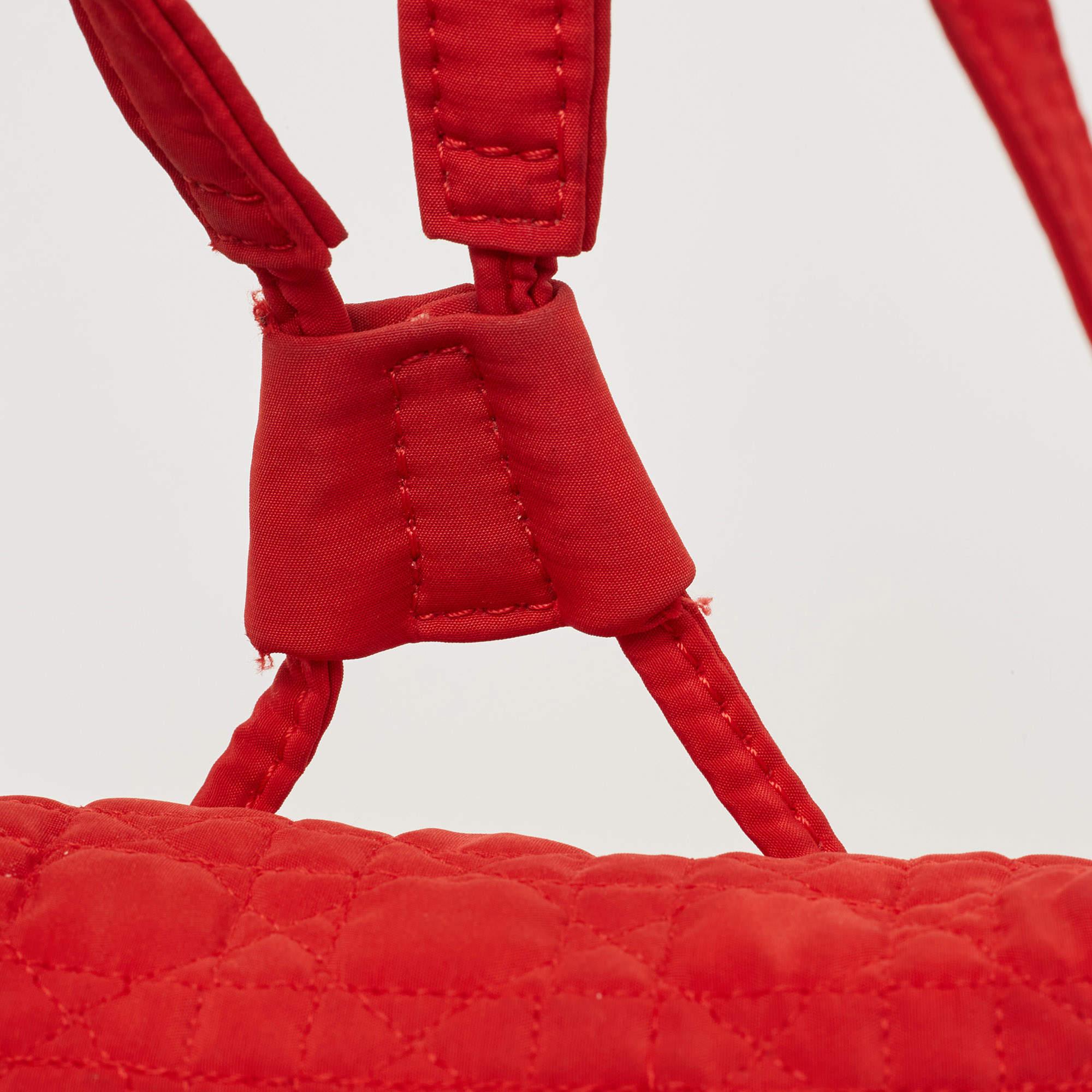 Dior Red Cannage Nylon Mini Drawstring Backpack 9