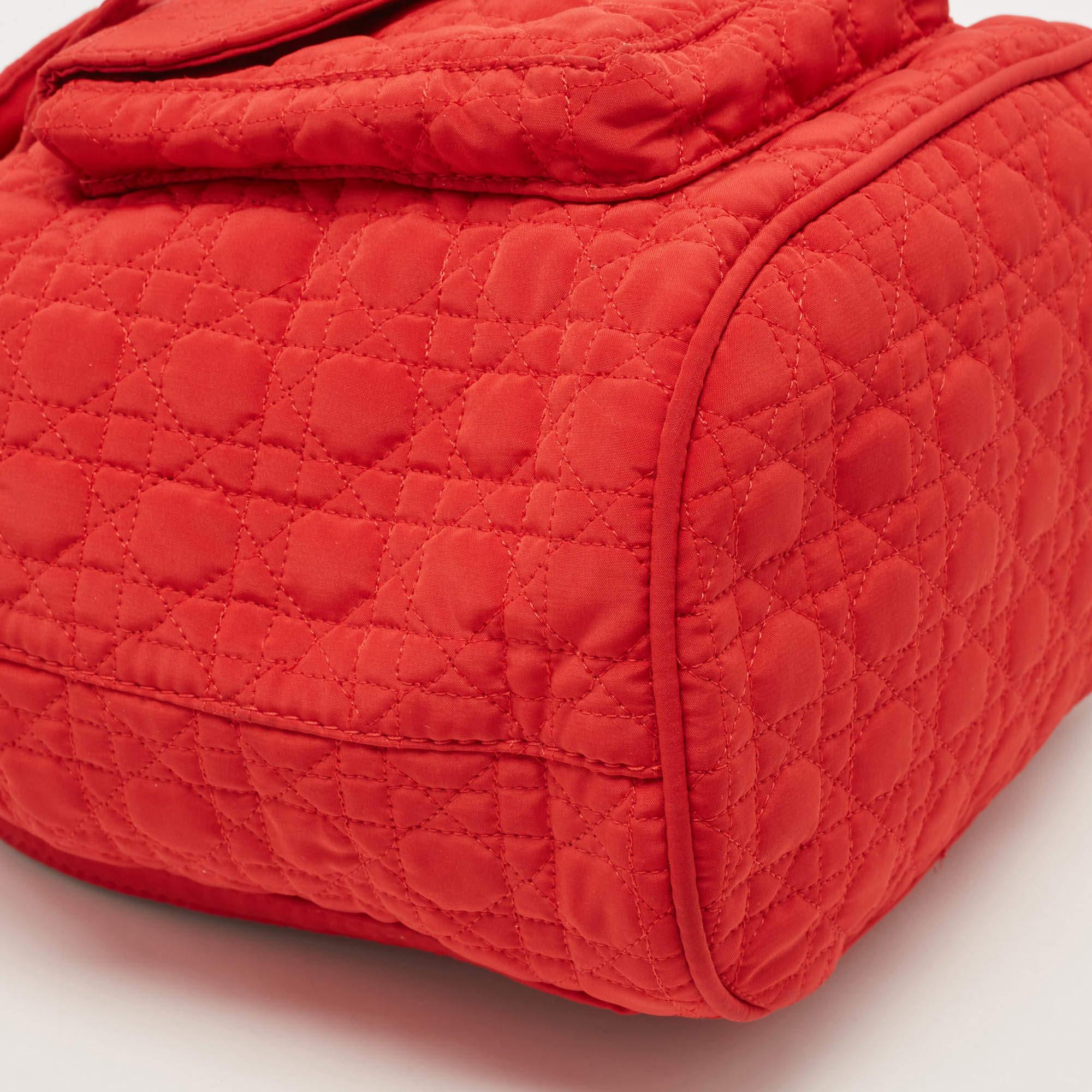 Dior Red Cannage Nylon Mini Drawstring Backpack 1