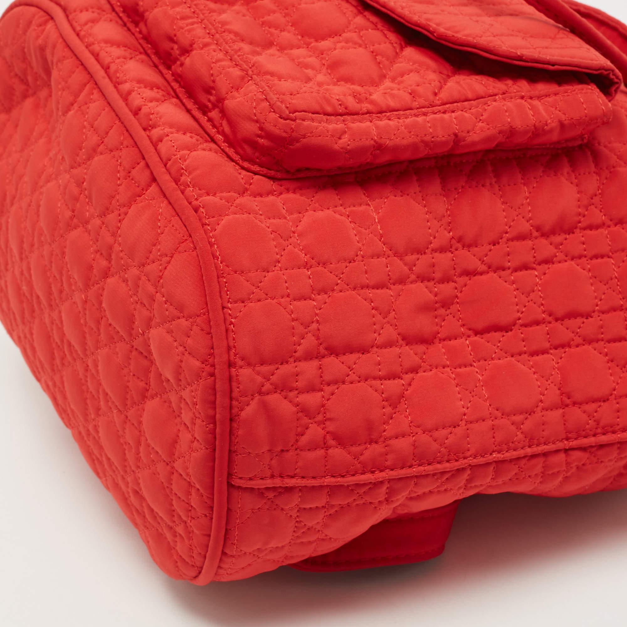 Dior Red Cannage Nylon Mini Drawstring Backpack 2