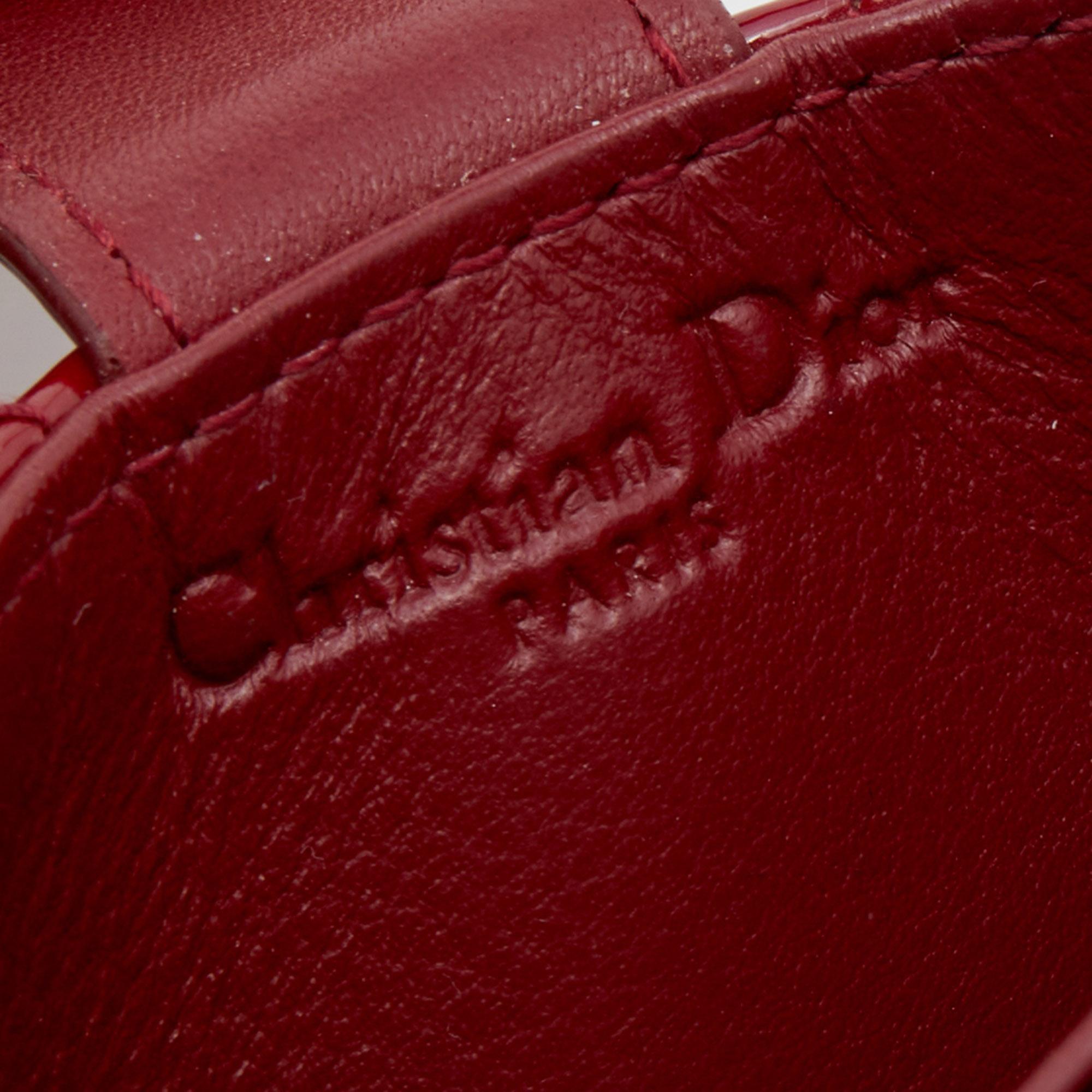 Dior Red Cannage Patent Leather Lady Dior 5 Gusset Card Holder 1