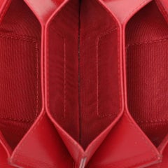 Dior Red Cannage Patent Leather Lady Dior Gusset Card Case