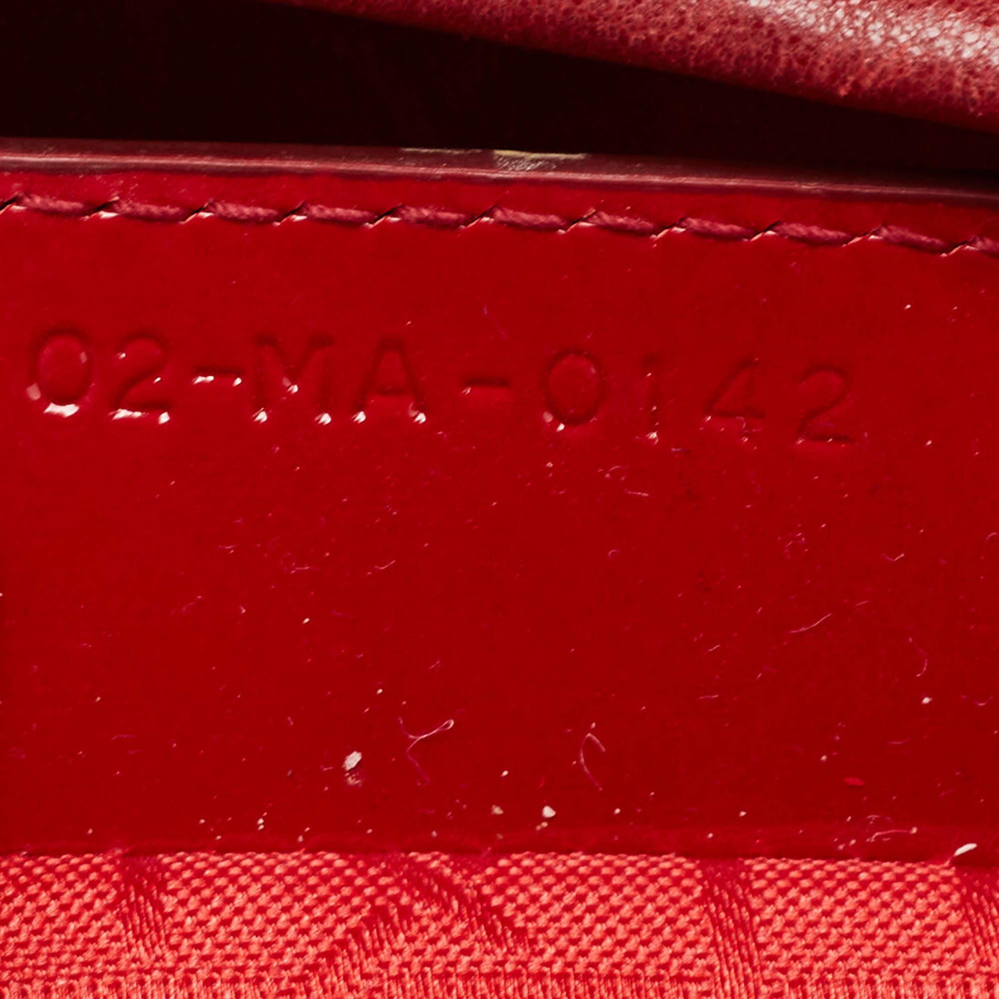 Dior Red Cannage Patent Leather Large Lady Dior Tote For Sale 8