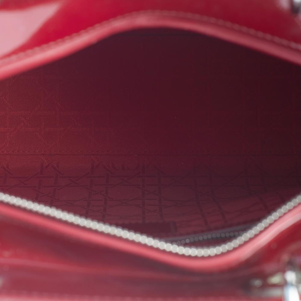 Dior Red Cannage Patent Leather Large Lady Dior Tote 1