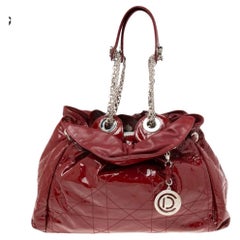 Dior Red Cannage Patent Leather Le Trente Hobo