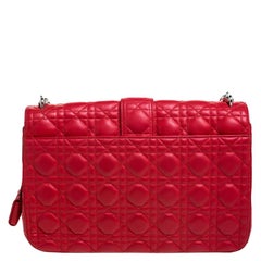 Dior Red Cannage Quilted Leather Large Miss Dior Flap Bag