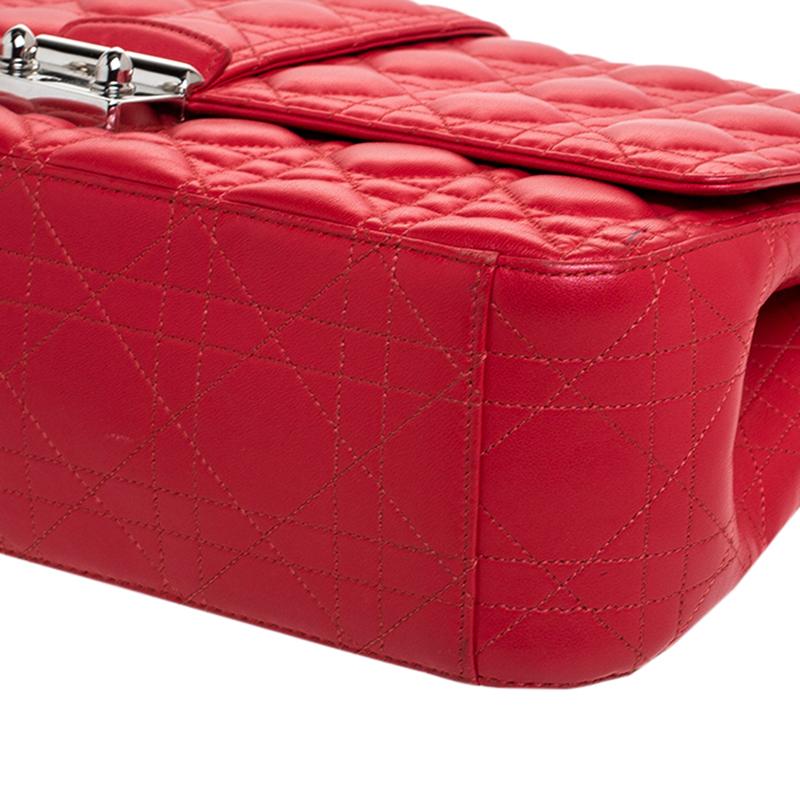 Dior Red Cannage Quilted Leather Large Miss Dior Flap Bag 3