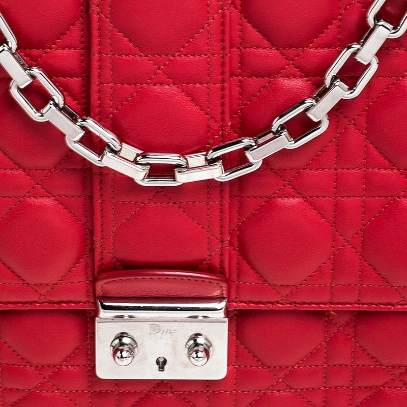 Dior Red Cannage Quilted Leather Large Miss Dior Flap Bag 5
