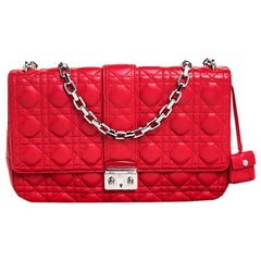 Dior Red Cannage Quilted Leather Large Miss Dior Flap Bag