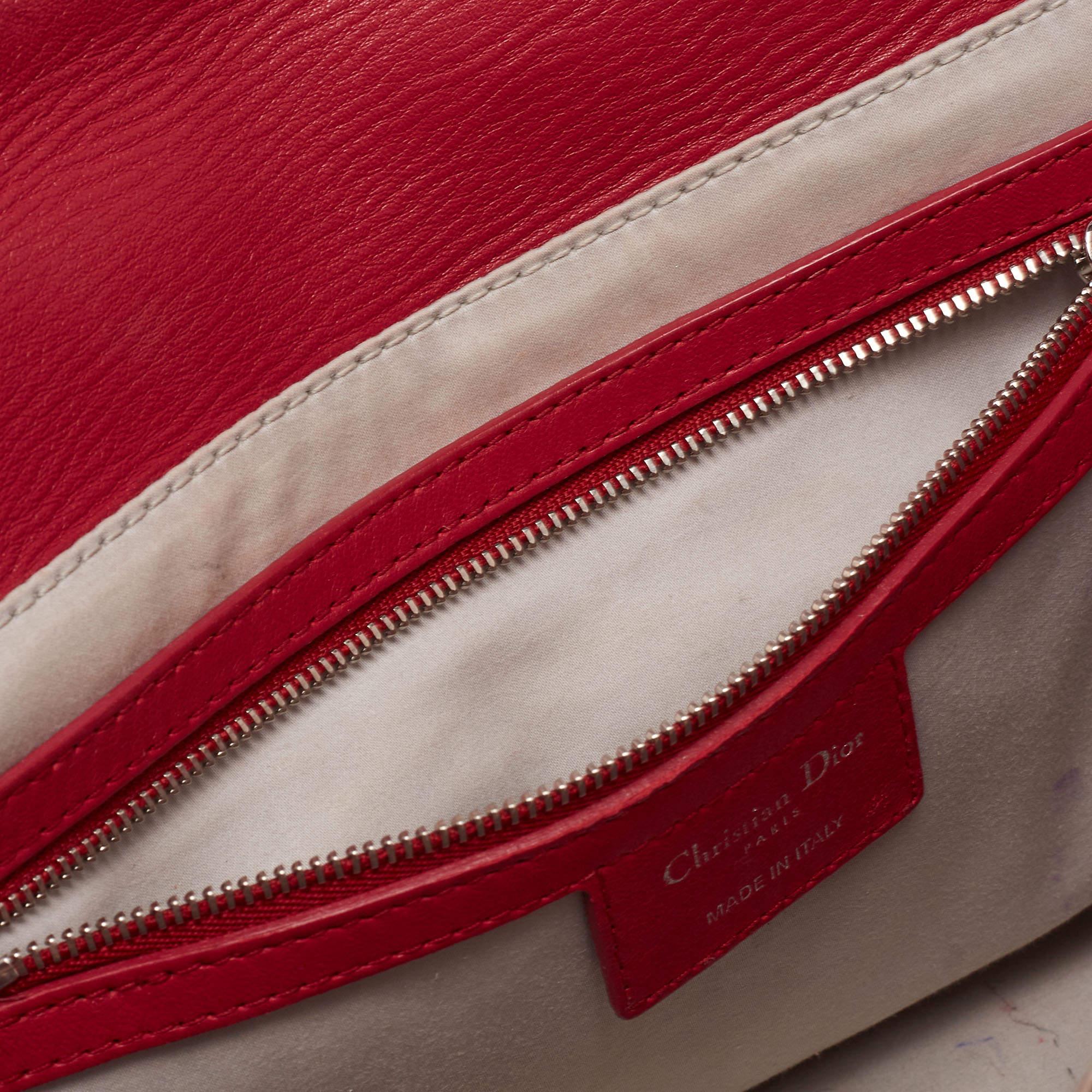 Dior Red Cannage Soft Leather Milly La Forêt Shoulder Bag 6