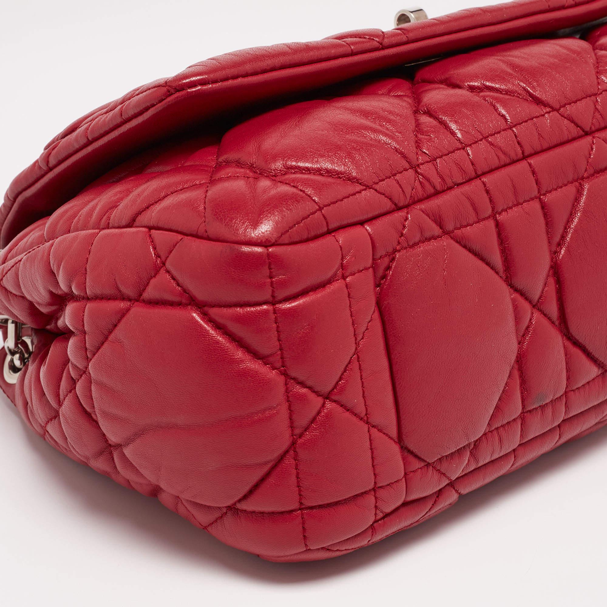 Dior Red Cannage Soft Leather Milly La Forêt Shoulder Bag 7