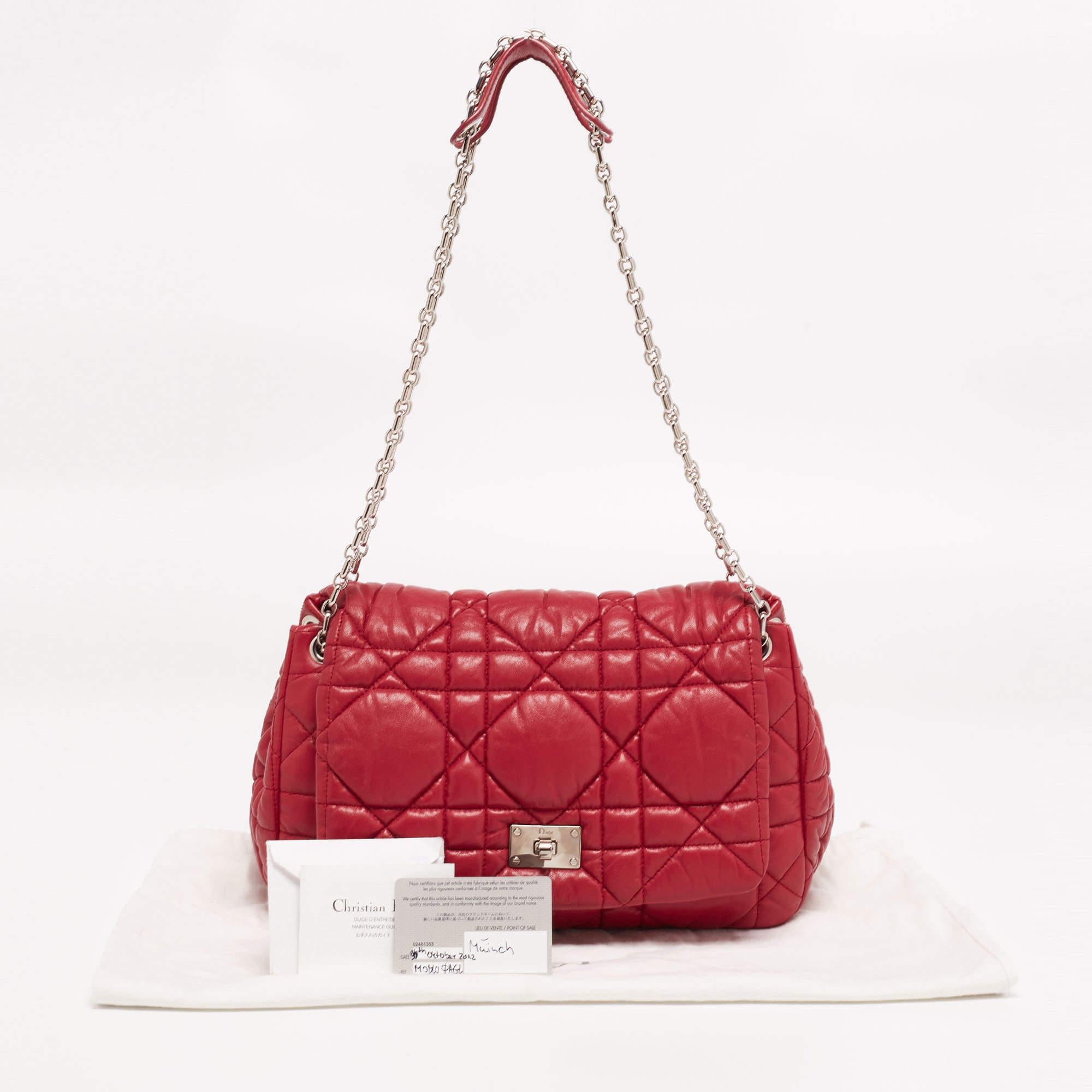 Dior Red Cannage Soft Leather Milly La Forêt Shoulder Bag 8