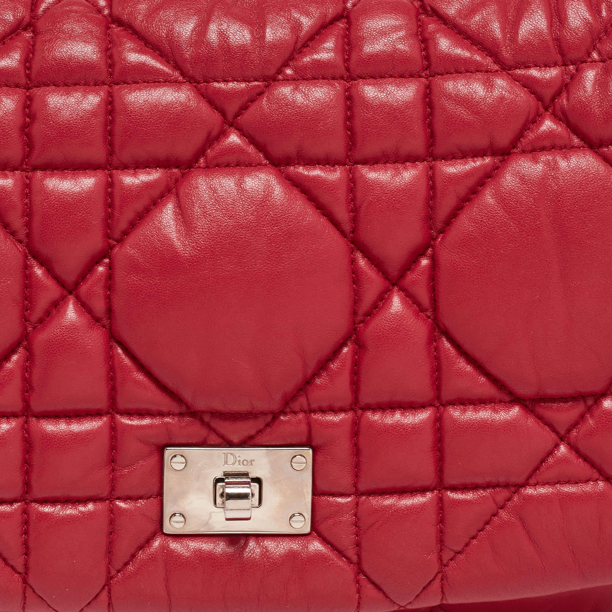 Dior Red Cannage Soft Leather Milly La Forêt Shoulder Bag 9