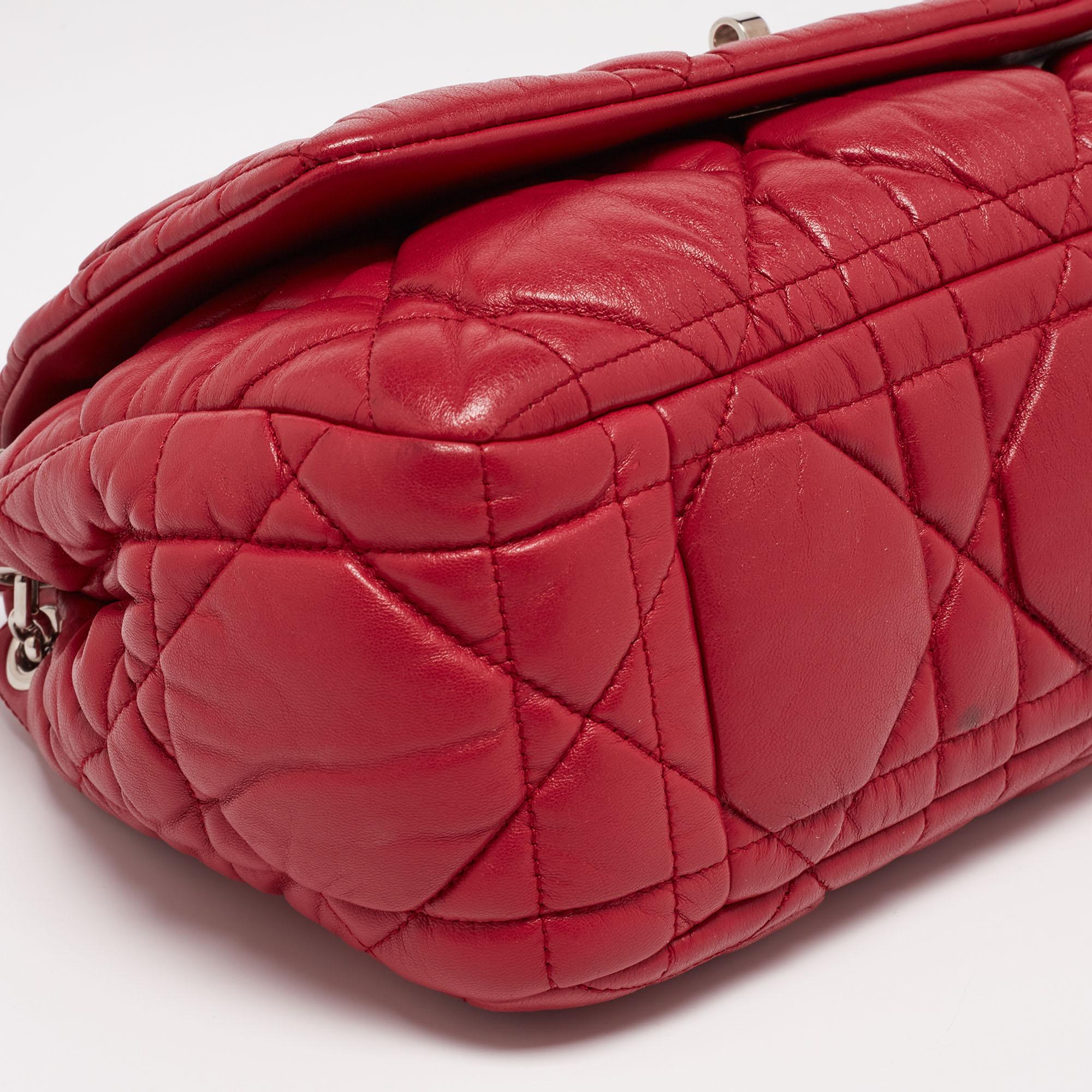 Dior Red Cannage Soft Leather Milly La Forêt Shoulder Bag 9