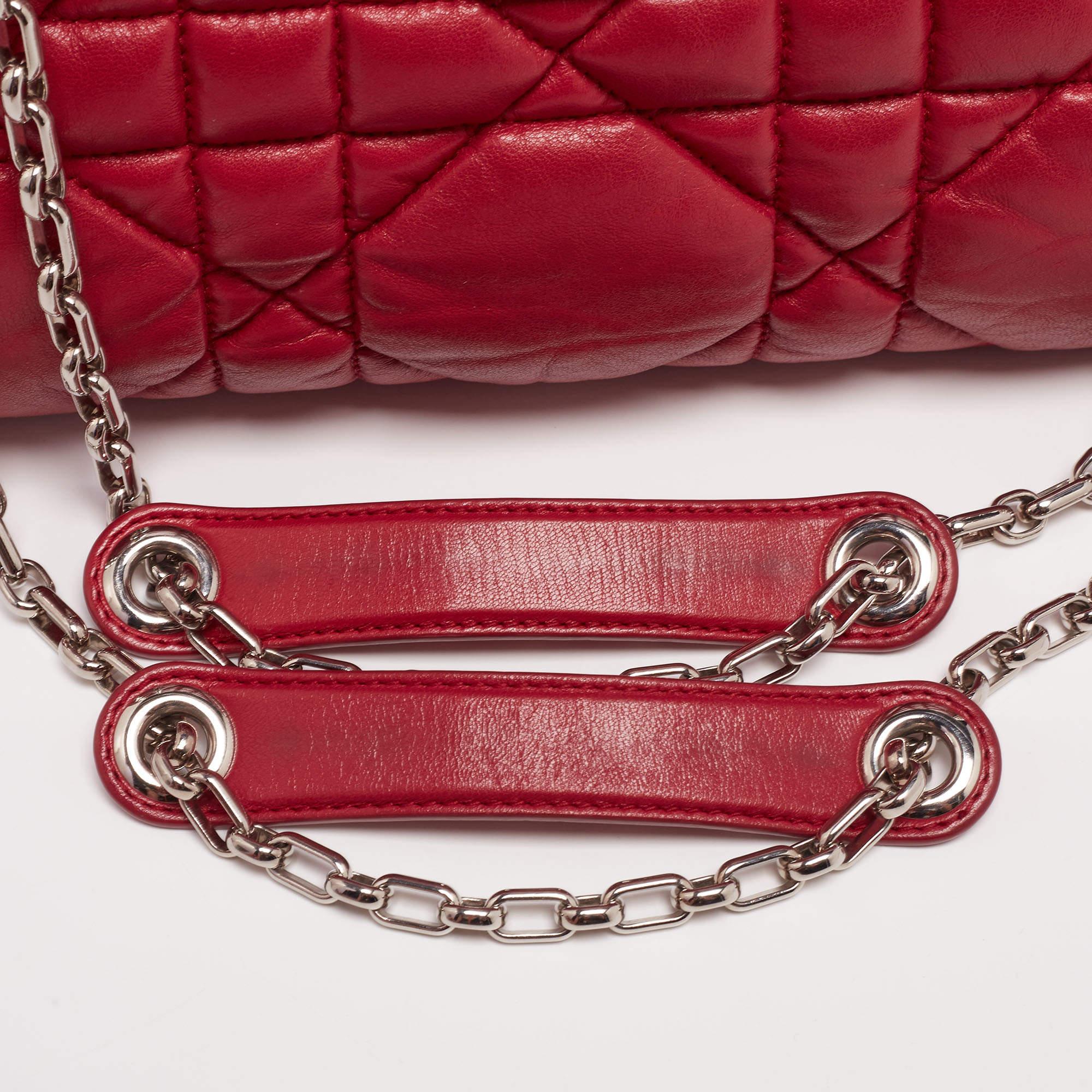 Dior Red Cannage Soft Leather Milly La Forêt Shoulder Bag 10