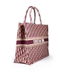 Dior Red Canvas Large Oblique Book Tote Bag