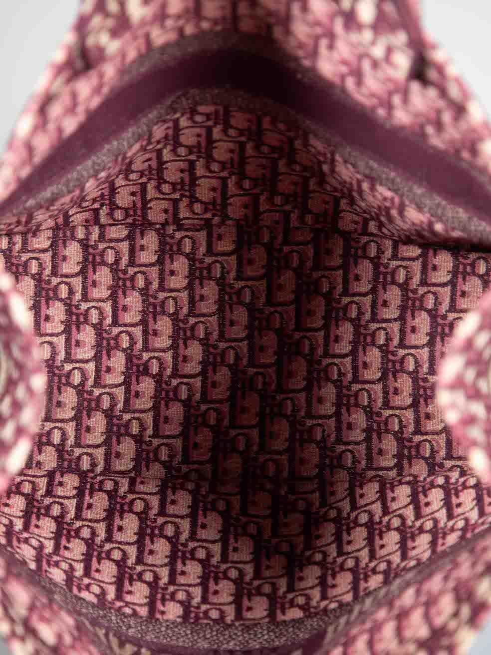 Dior grand sac fourre-tout Oblique en toile rouge en vente 1