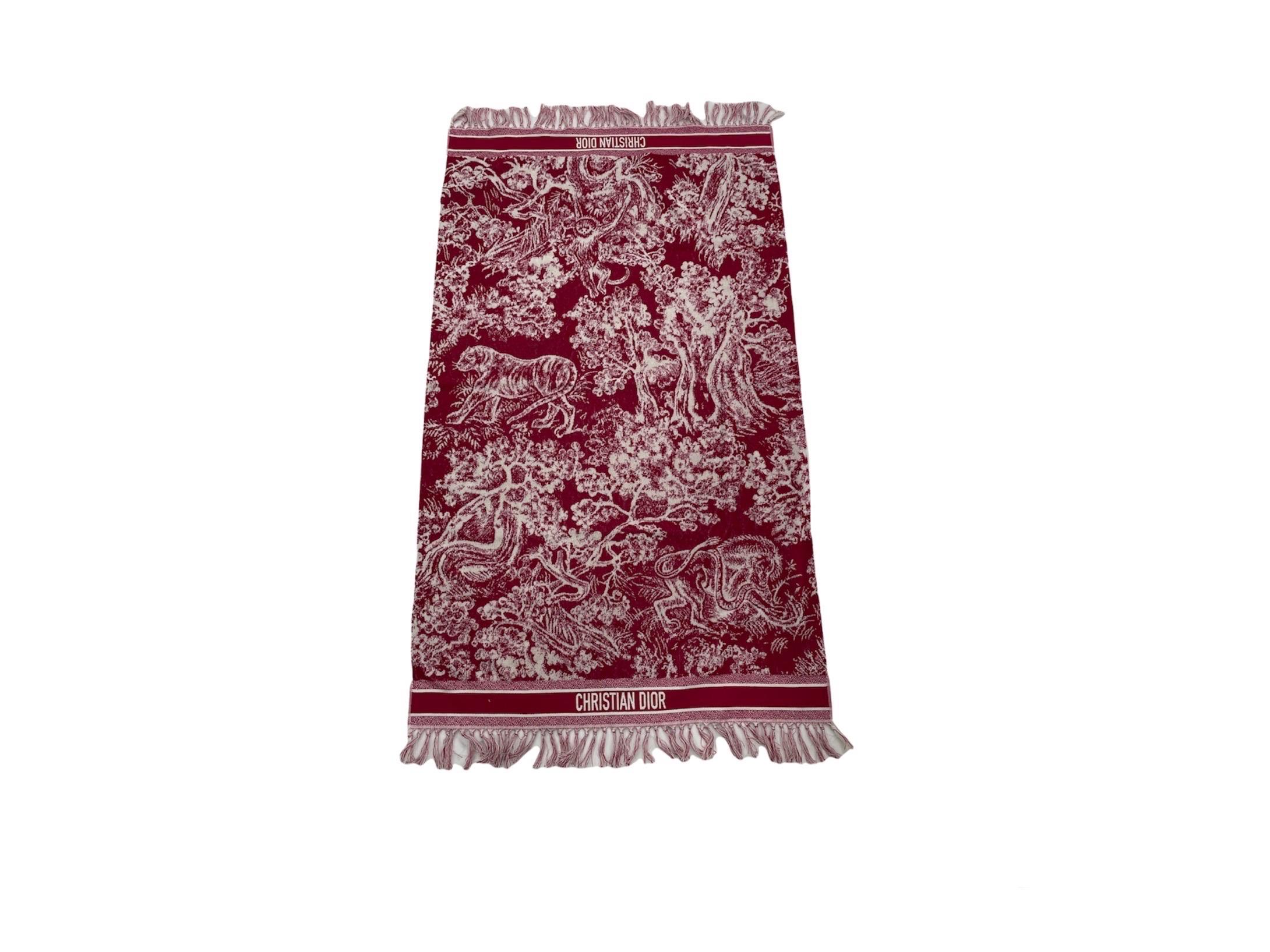 Serviette de plage en coton rouge Dior Neuf - En vente à Torre Del Greco, IT