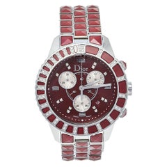Dior Red Crystals & Stainless Steel Christal CD11431G-V Women's Wristwatch 38 mm
